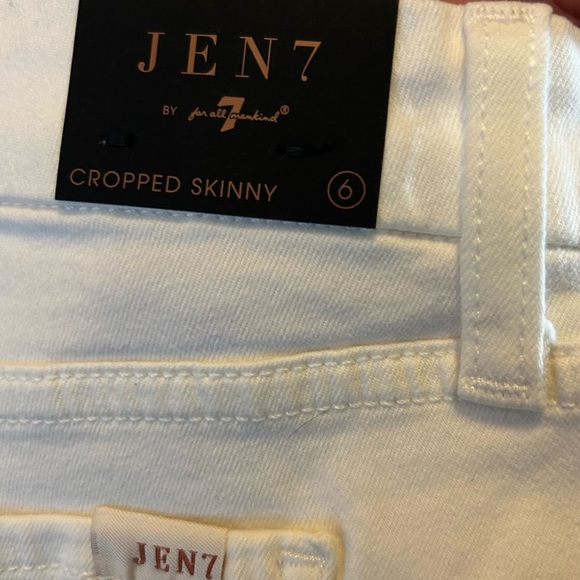 7 For All Mankind JEN7 Cropped Skinny Jeans New With Tags NWT Size 6 White - Picture 7 of 8